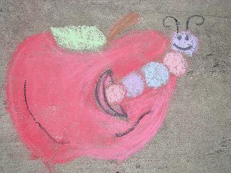 apple chalk art