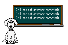 dog and school chalkboard